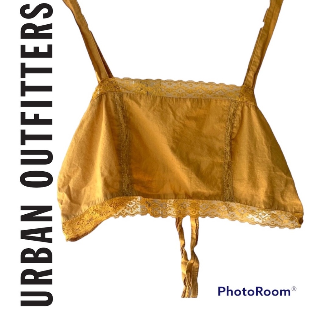 ✨ Urban Outfitters Mustard Yellow Crop Top with Tie Back ✨